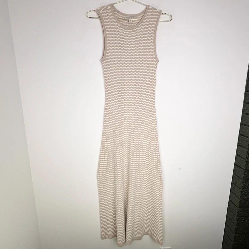 Barefoot Dreams CozyChic Ultra Lite Pointelle Tank Dress Stone Pearl Small NWT